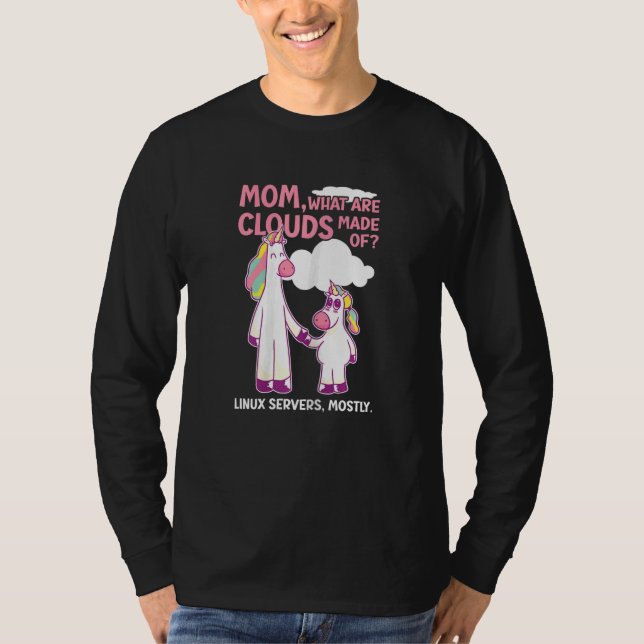 Camiseta Mujeres De Qué Están Hechas Las Nubes  Linux Compu (Anverso)