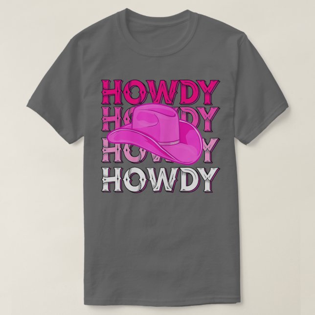 Camiseta Mujeres de raza rosa Howdy Chowgirl del Rodeo del  (Diseño del anverso)