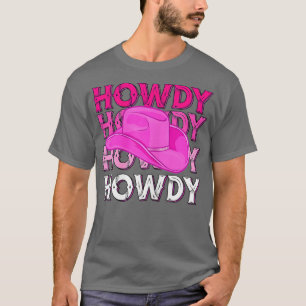 Camiseta Mujeres de raza rosa Howdy Chowgirl del Rodeo del