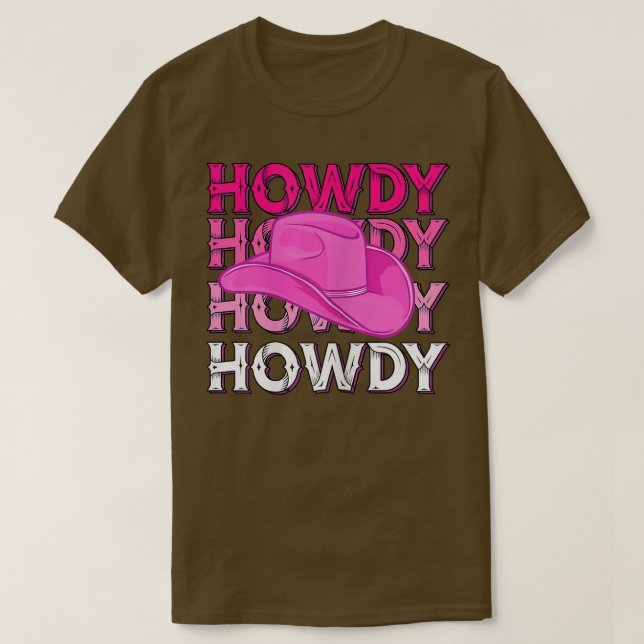 Camiseta Mujeres de raza rosa Howdy Chowgirl del Rodeo del  (Diseño del anverso)