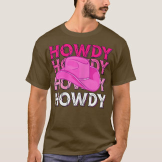 Camiseta Mujeres de raza rosa Howdy Chowgirl del Rodeo del 