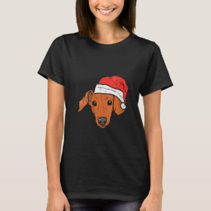 Camiseta Mujeres de Santa Hat Dachshund Navidades de Pjs