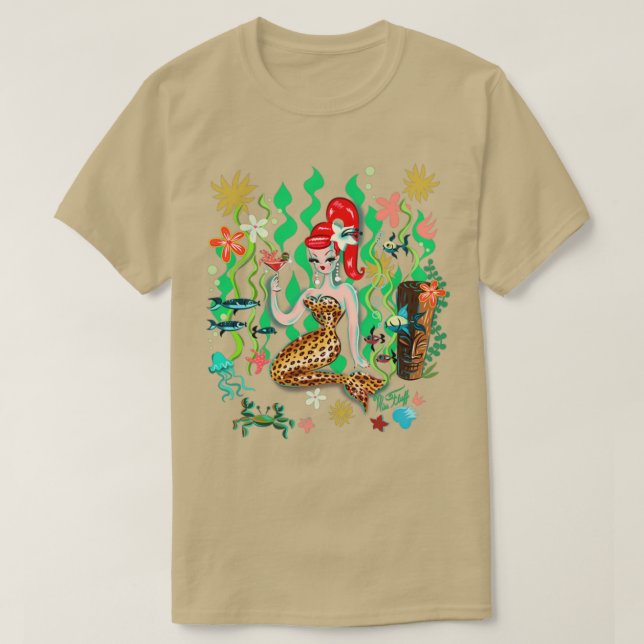 Camiseta Mujeres de seguridad sirenas hermosas con el océan (Diseño del anverso)