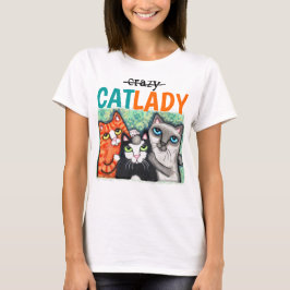 Camiseta Mujeres de señora Cat Lovers Cute Funny del gato