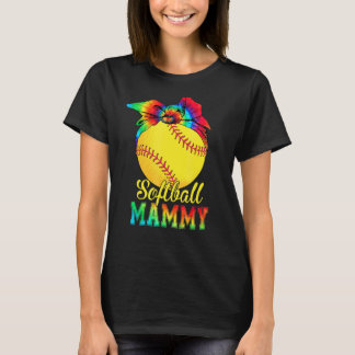 Camiseta Mujeres de Softball Mammy Tie Dye Softball Madre D