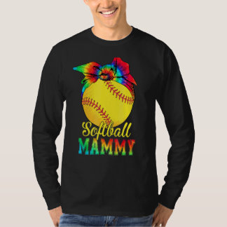 Camiseta Mujeres de Softball Mammy Tie Dye Softball Madre D