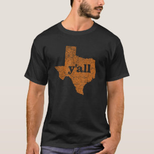 Camiseta Mujeres de Texas Hombres Yall Texas State Map Vint