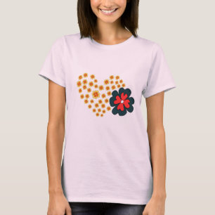 Camiseta Mujeres de Verano Flor de Margarita Corazón