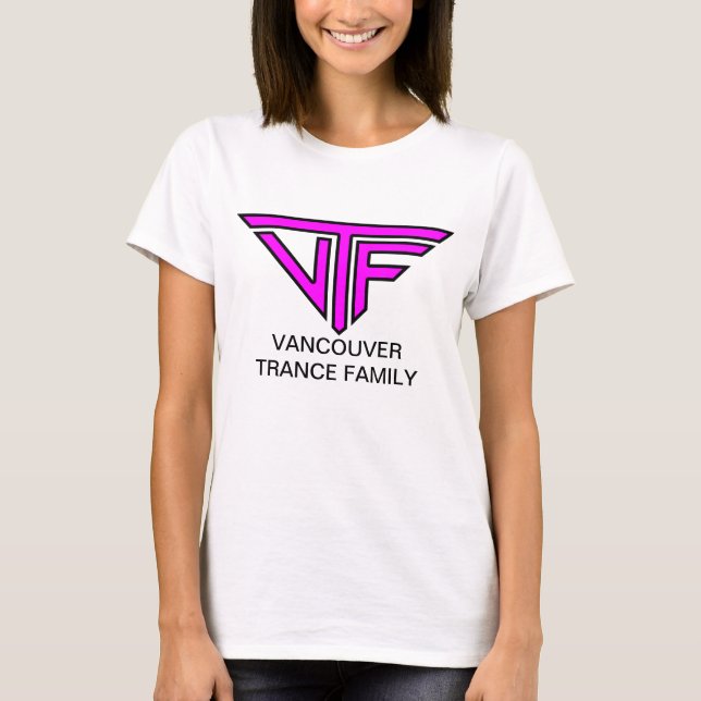 Camiseta Mujeres de VTF (logotipo rosado de la frontera con (Anverso)
