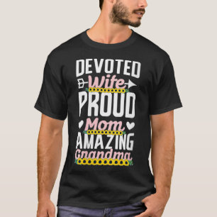 Camiseta Mujeres Ded Esposa Orgullosa Mamá Increíble Abuela