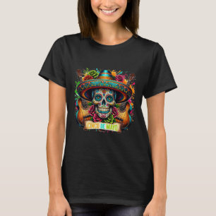 Camiseta Mujeres del Cinco De Mayo Niñas Niños Cráneo Mexic