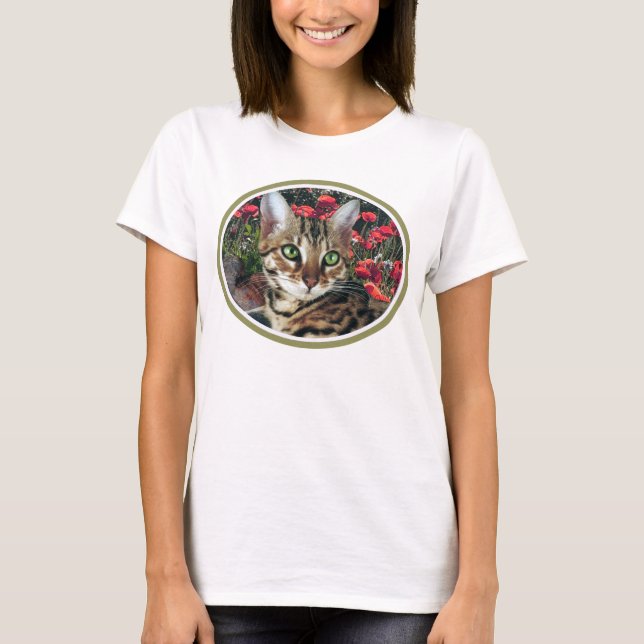 Camiseta Mujeres del gatito de Bengala superiores (Anverso)