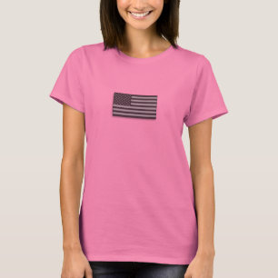 Camiseta Mujeres del gris de Camo de la bandera americana