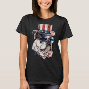 Camiseta Mujeres Del Tío Bulldog Francés Sam Gorra 4 De Jul