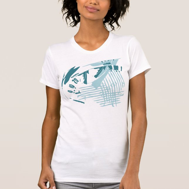 Camiseta Mujeres del velocímetro de la turquesa (Anverso)