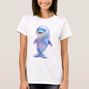 Camiseta Mujeres delfines sonrientes con remolino de galaxi