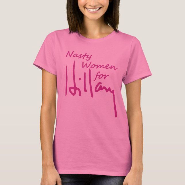 Camiseta Mujeres desagradables para Hillary Clinton Signatu (Anverso)
