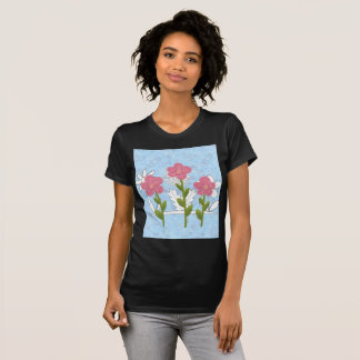 Camiseta mujeres dibujando camisas de flores de colores