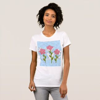 Camiseta mujeres dibujando camisas de flores de colores