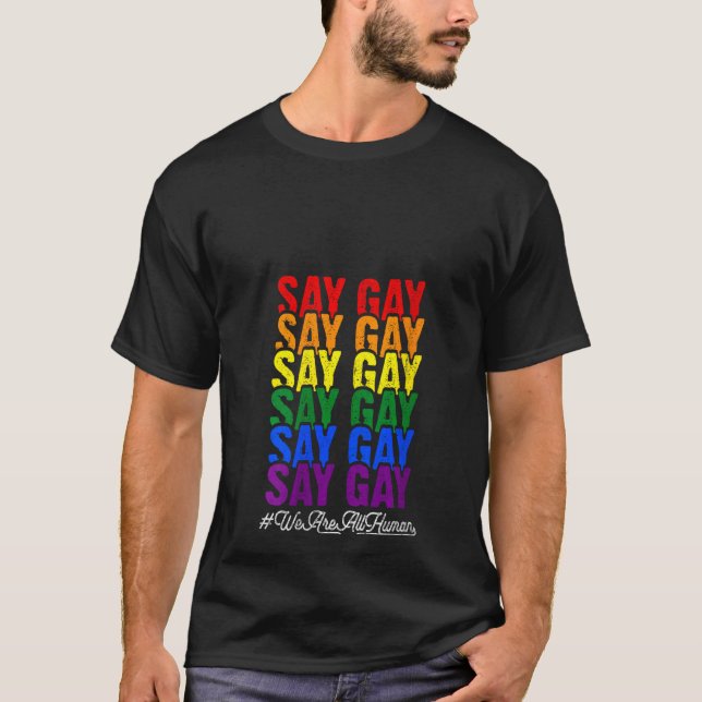 Camiseta Mujeres dicen LGBT gay Todos somos seres humanos L (Anverso)