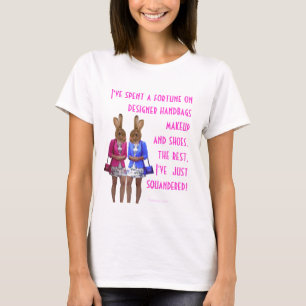 Camiseta Mujeres divertidas gastando mensajes de texto