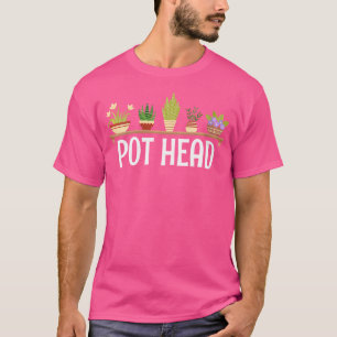 Camiseta Mujeres Divertidas Plantas En Maceta Cabeza Divert