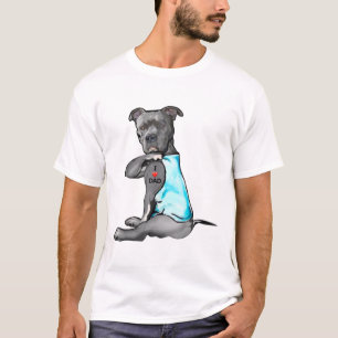 Camiseta Mujeres divertidas regalos Perro Pitbull Amo Papá 
