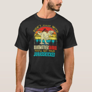 Camiseta Mujeres divertidas Retro Abuela Dinosaurio