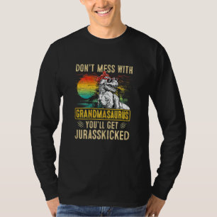 Camiseta Mujeres divertidas Retro Grandmasaurus Dinosaur Re