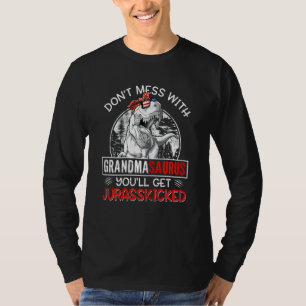 Camiseta Mujeres divertidas Retro Grandmasaurus Dinosaur Re
