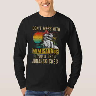 Camiseta Mujeres divertidas Retro Mimisaurus Dinosaur Rex M