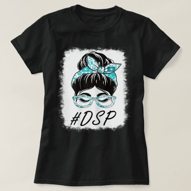 Camiseta Mujeres DSP Personal de Apoyo Directo Messy Bun Bl (Diseño del anverso)