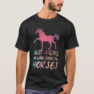 Camiseta Mujeres ecuestres montan hobby como Chica que ama