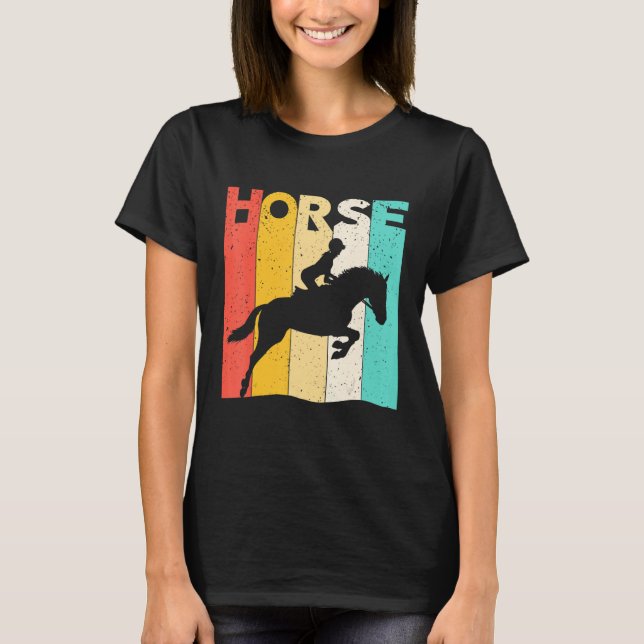 Camiseta Mujeres ecuestristas montando Chicas Caballo de Ve (Anverso)