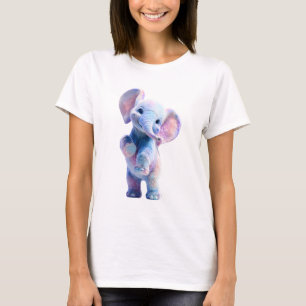 Camiseta Mujeres elefante bebé acuarela pastel caprichoso