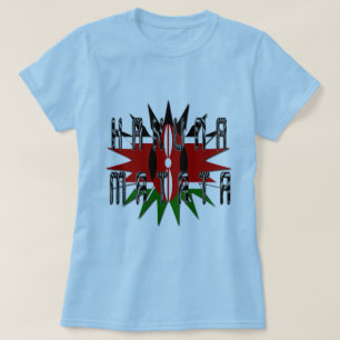 Camiseta Mujeres elegantes Jambo azul básico Kenya Hakuna M