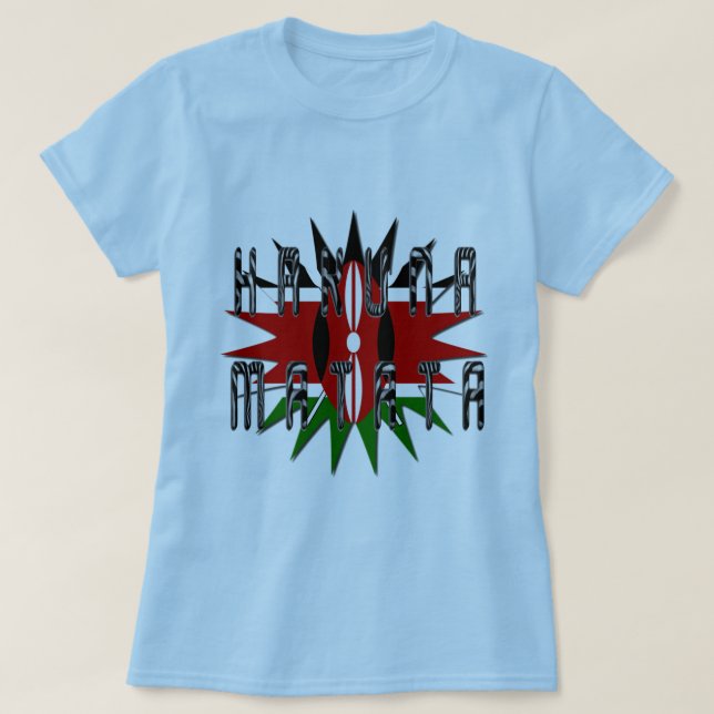 Camiseta Mujeres elegantes Jambo azul básico Kenya Hakuna M (Diseño del anverso)