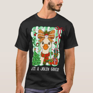 Camiseta Mujeres Elegantes Solo Un Ganso Alegre Lindo Lazo