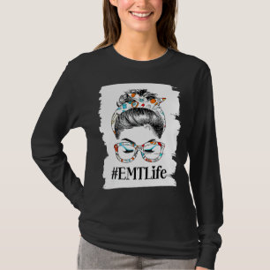 Camiseta Mujeres Emt Life Messy Bun Trabajadoras de Salud M