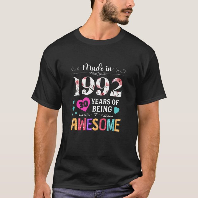 Camiseta Mujeres En 1992 30 Años De Nacimiento Increíble (Anverso)