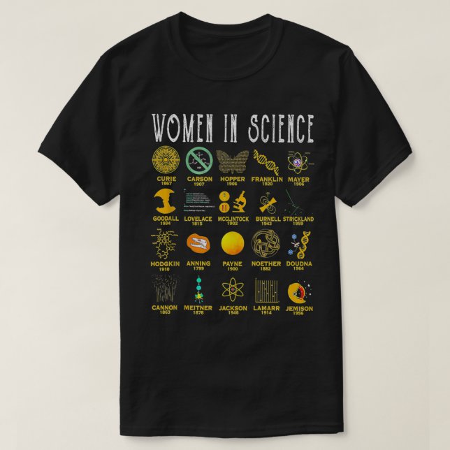 Camiseta Mujeres En Ciencia (Diseño del anverso)