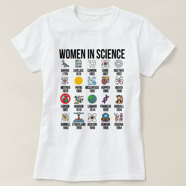 Camiseta Mujeres En Ciencia Química Biología Física Ciencia (Diseño del anverso)