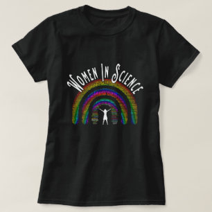 Camiseta Mujeres En Ciencia Rainbow Word Fill Design