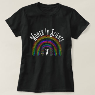 Camiseta Mujeres En Ciencia Rainbow Word Fill Design