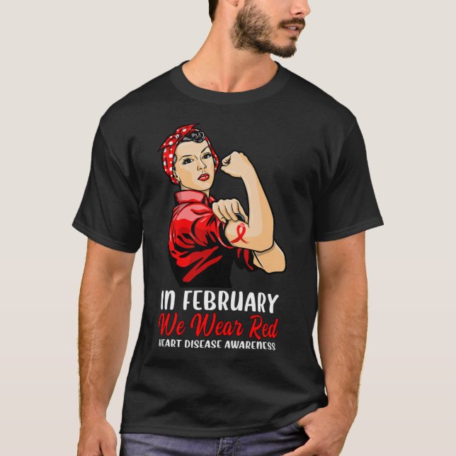 Camiseta Mujeres En Febrero Usamos Rojo - Enfermedades Del  (Anverso)