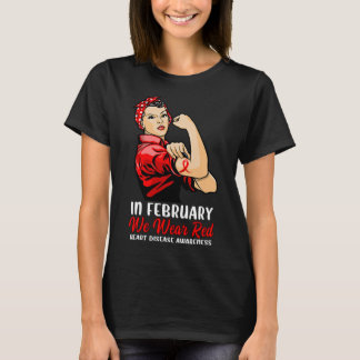 Camiseta Mujeres En Febrero Usamos Rojo - Enfermedades Del