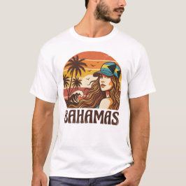 Camiseta Mujeres en la playa de las Bahamas retro vacacione