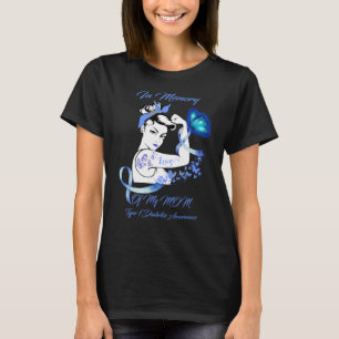 Camiseta Mujeres en memoria de mi MOm mariposa tipo 1Diabet