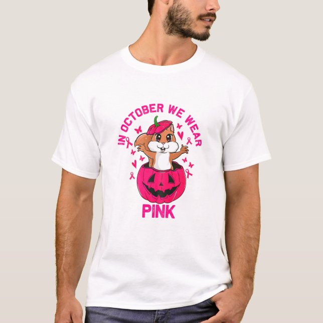 Camiseta Mujeres En Octubre Usamos ardilla Rosa De Hallowee (Anverso)