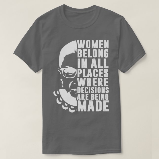 Camiseta Mujeres en todos los lugares donde las decisiones  (Diseño del anverso)
